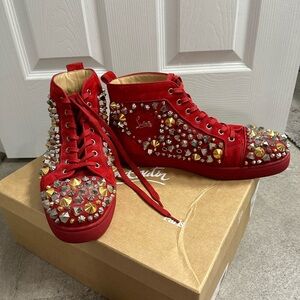 Christian Louboutin Spike Accent Suede Sneakers